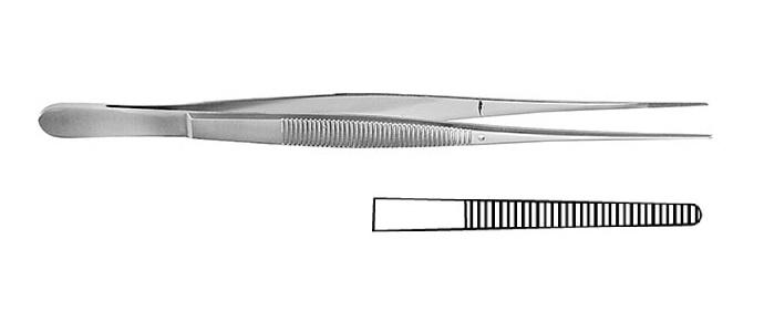 POTTS-SMITH Пінцет анатомічний; прямий; із зубчиками; 18,0см; ширина бранш 1,6+/-0,2. Tontarra Medizintechnik GmbH